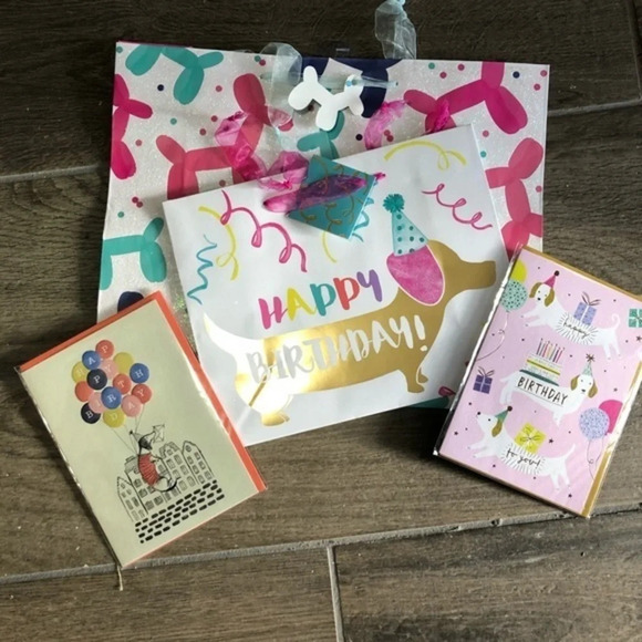 NWT Dachshund birthday gift bag and card bundle - Picture 1 of 7